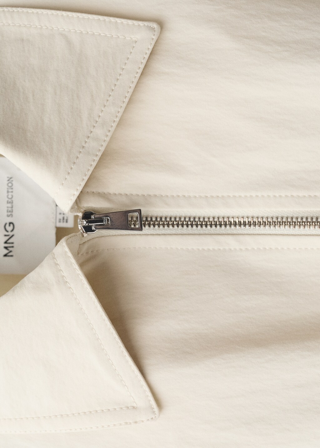 Bomber jacket with adjustable hem - Ecru