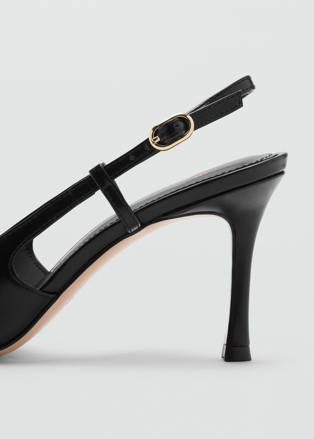 Pointed-toe leather heeled shoes - Black