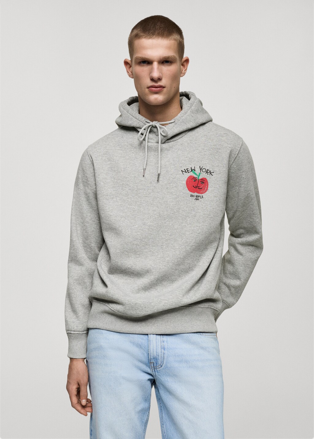 Graphic hooded sweatshirt - Light Heather Grey