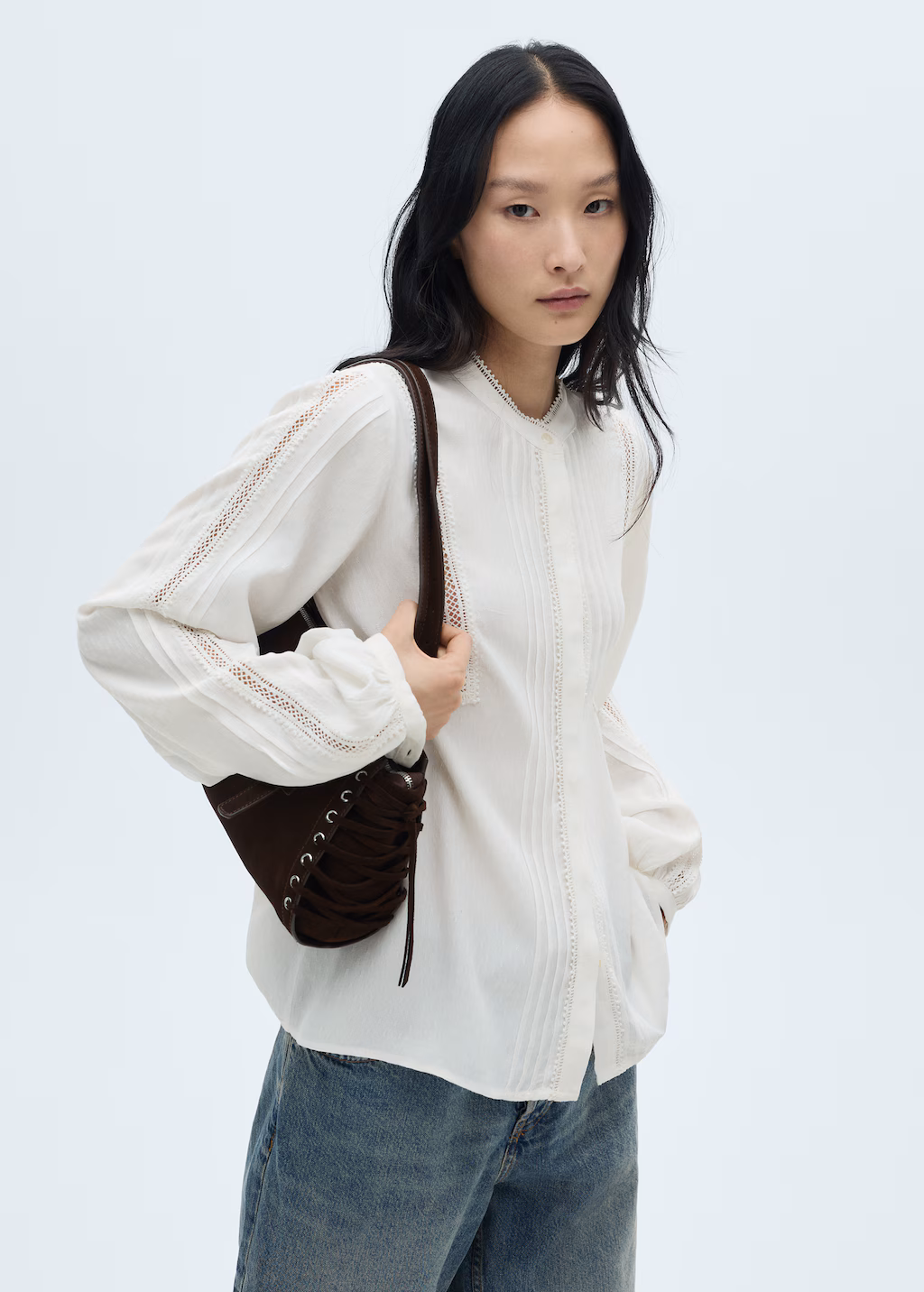 Openwork detail blouse - Off White