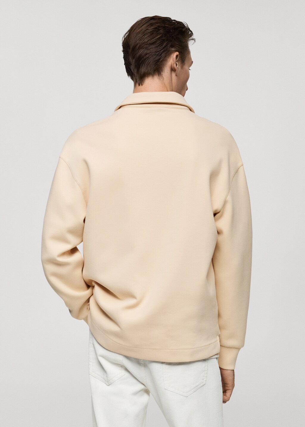 Relaxed-fit polo sweatshirt - Khaki