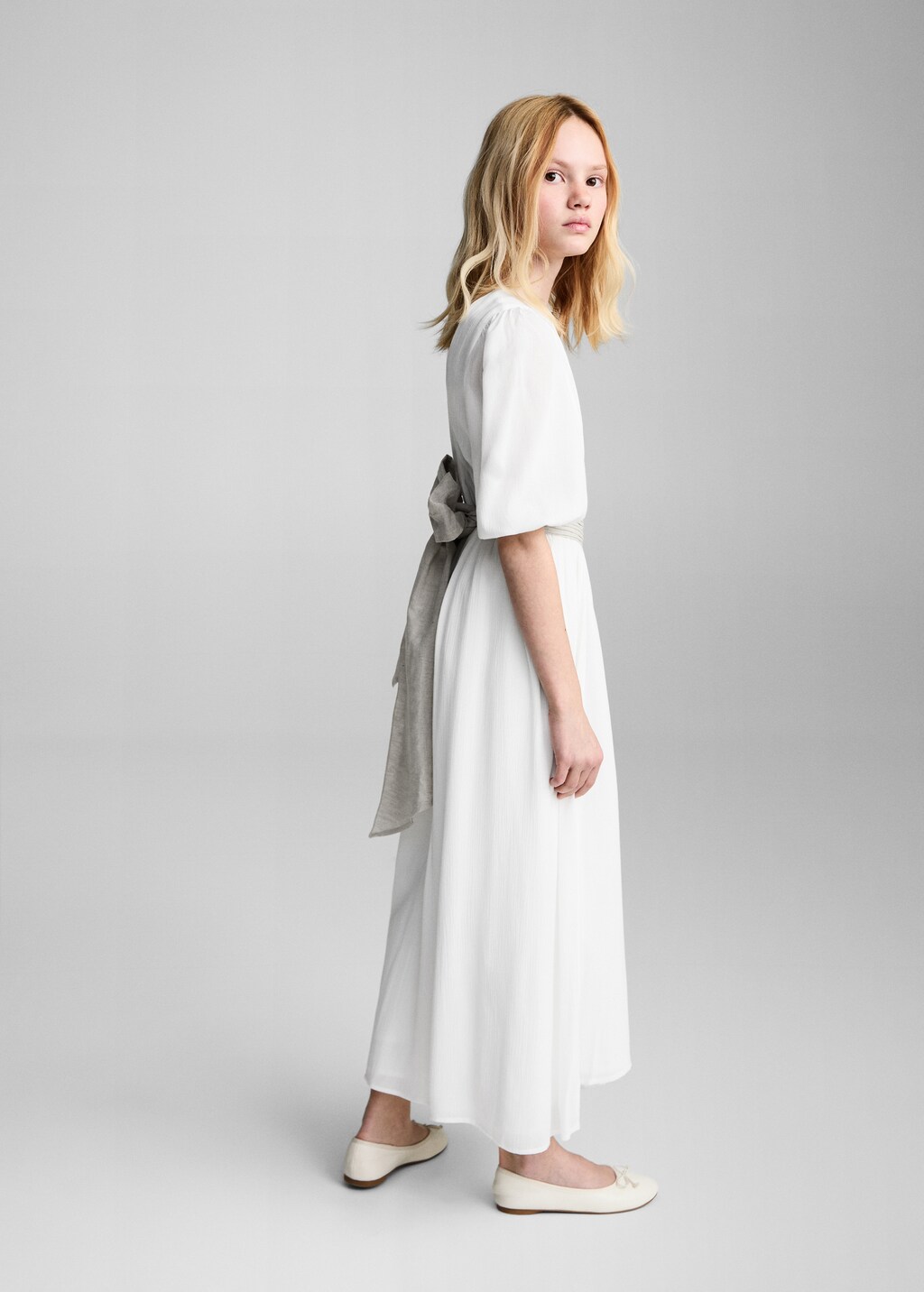 Bow long jumpsuit - White