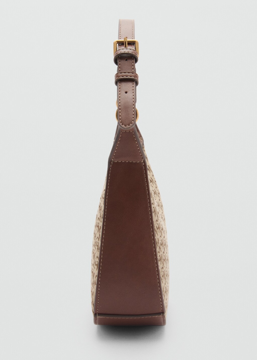 Shoulder bag with printed logo - Brown