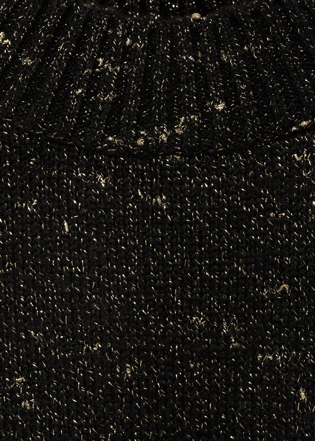 Lurex sweater with perkins neck - Black