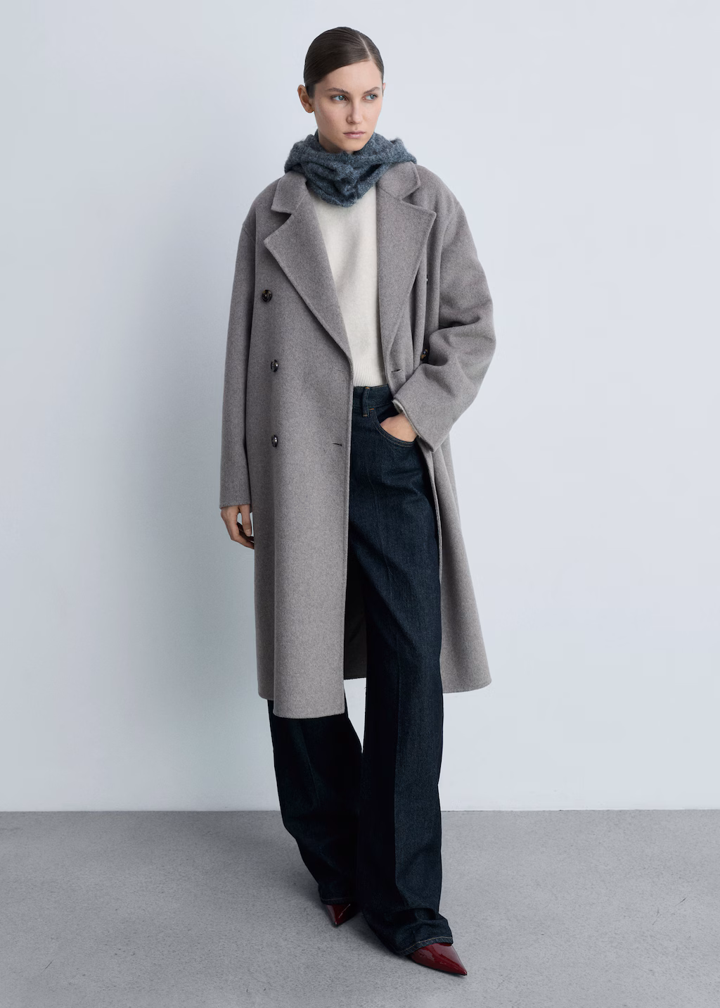 Pointed shoes with patent leather effect - Burgundy