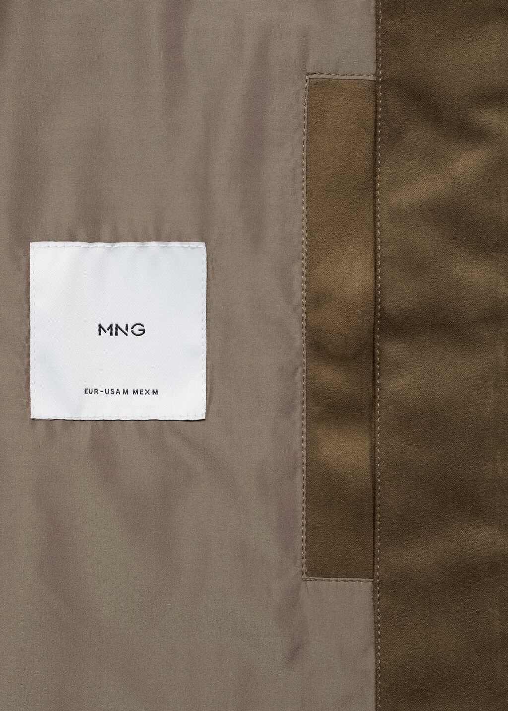 Suede-effect biker jacket - Beige