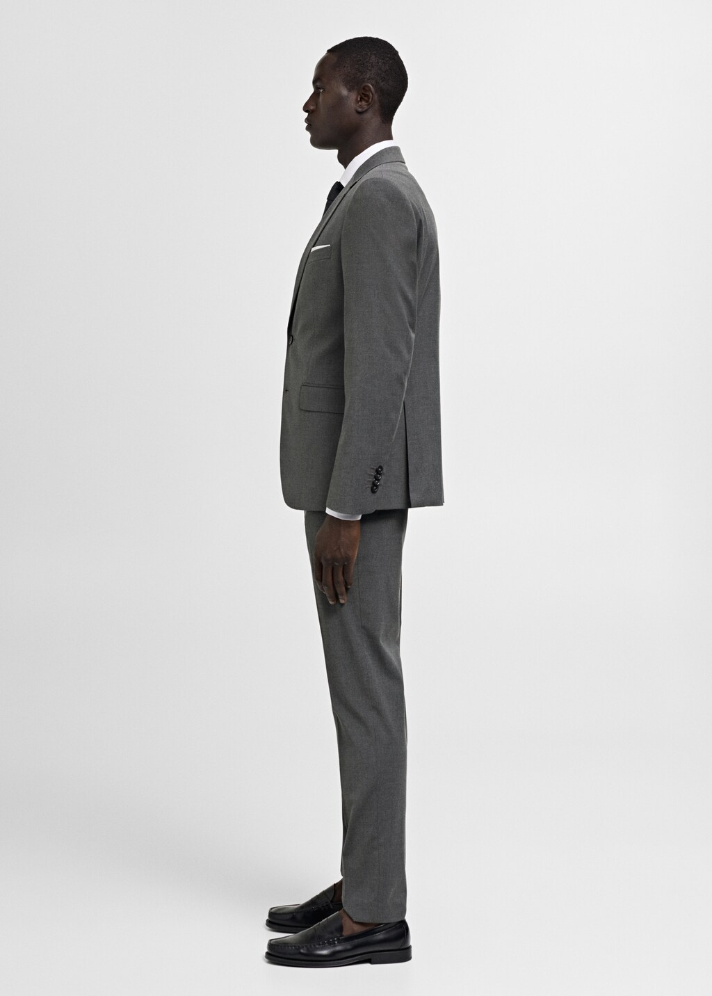 Stretch-fabric slim-fit suit jacket - Dark Navy