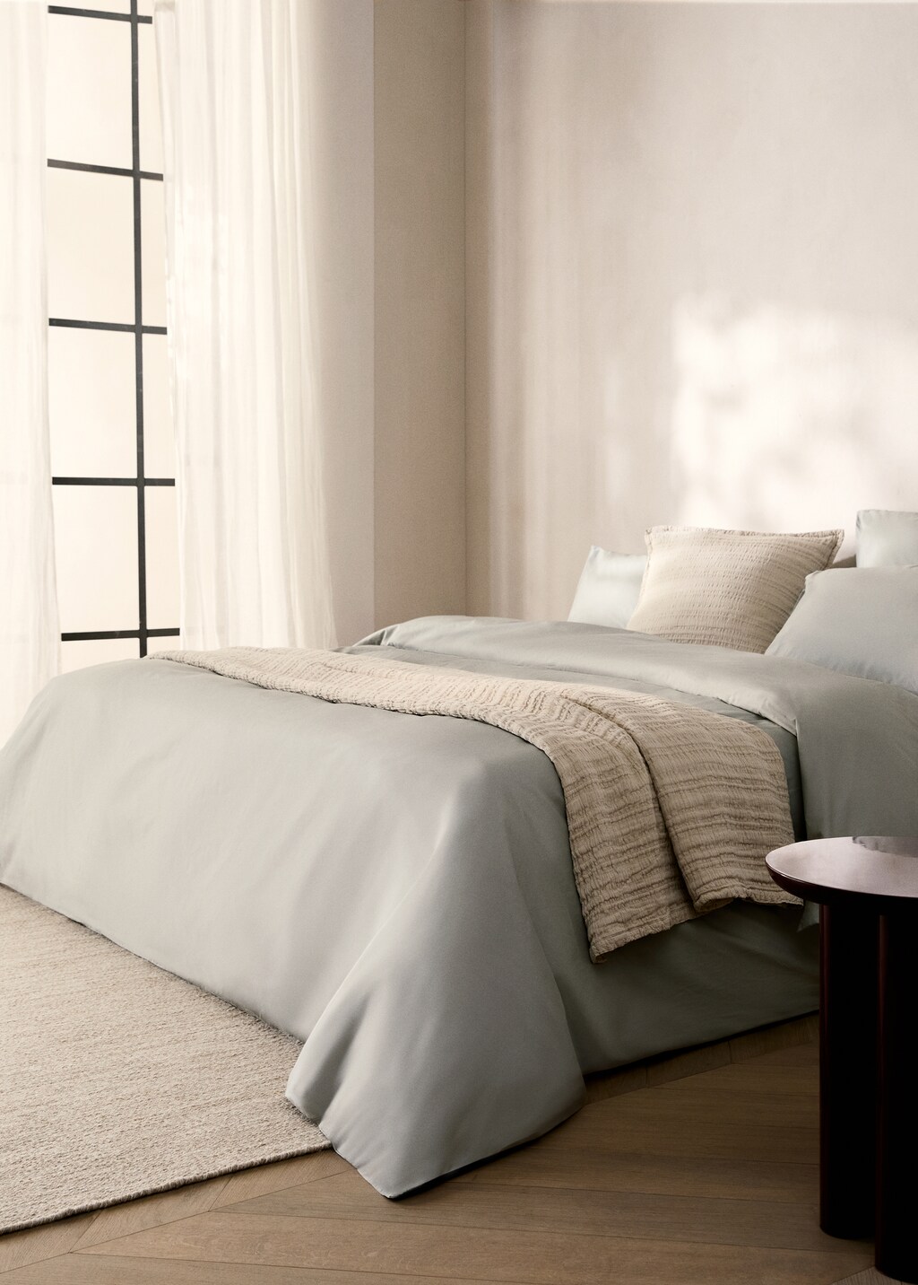 Cotton percale duvet cover, 150/160cm - Peach