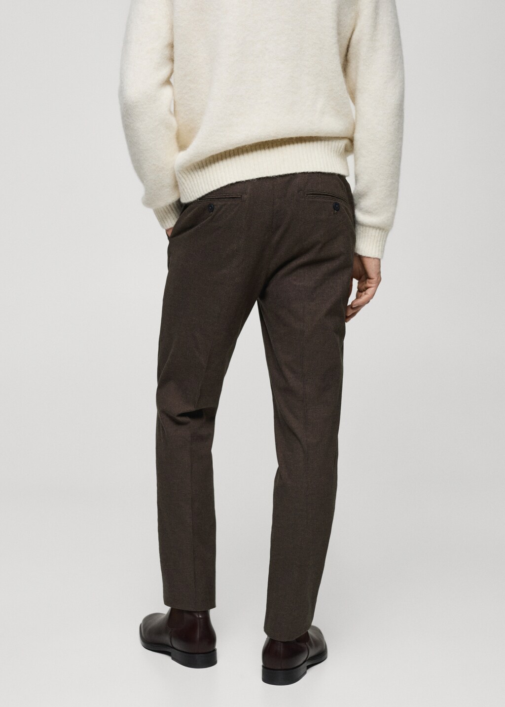 Regular-fit flannel trousers - Light Heather Grey