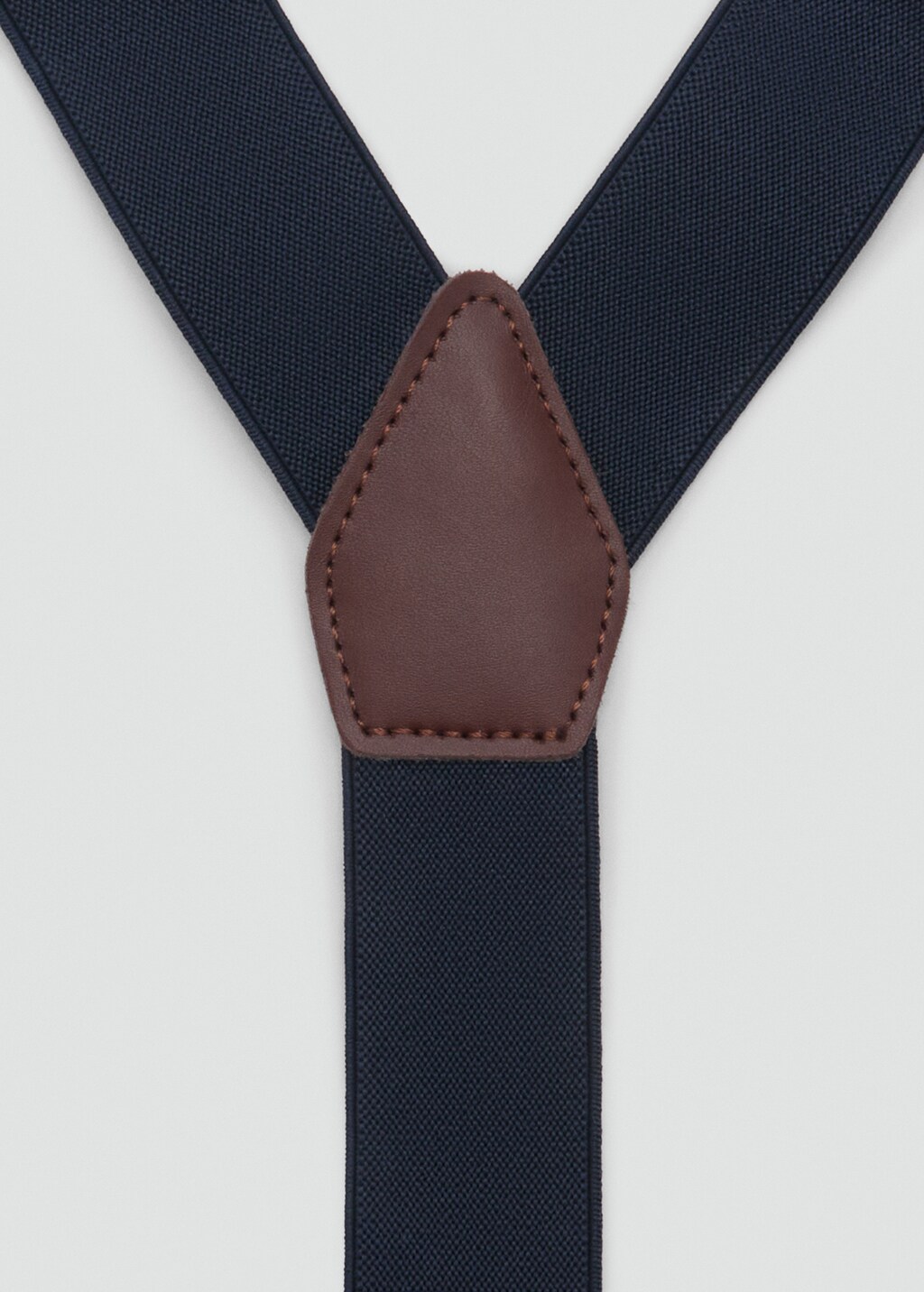 Adjustable elastic straps with leather details - Dark Navy
