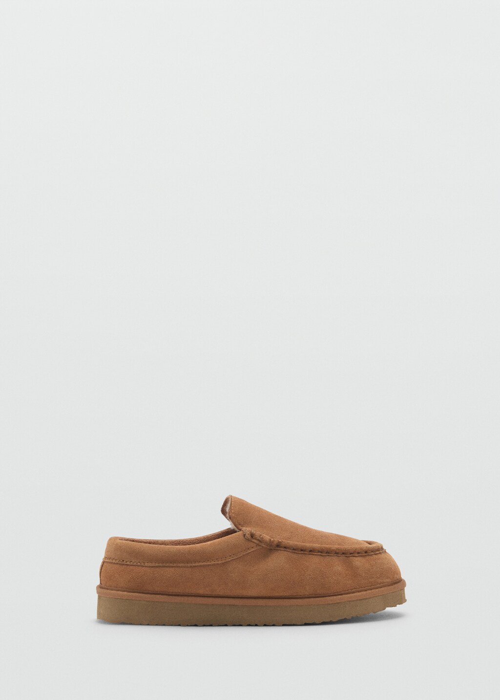 Suede clogs with sheepskin lining - Brown