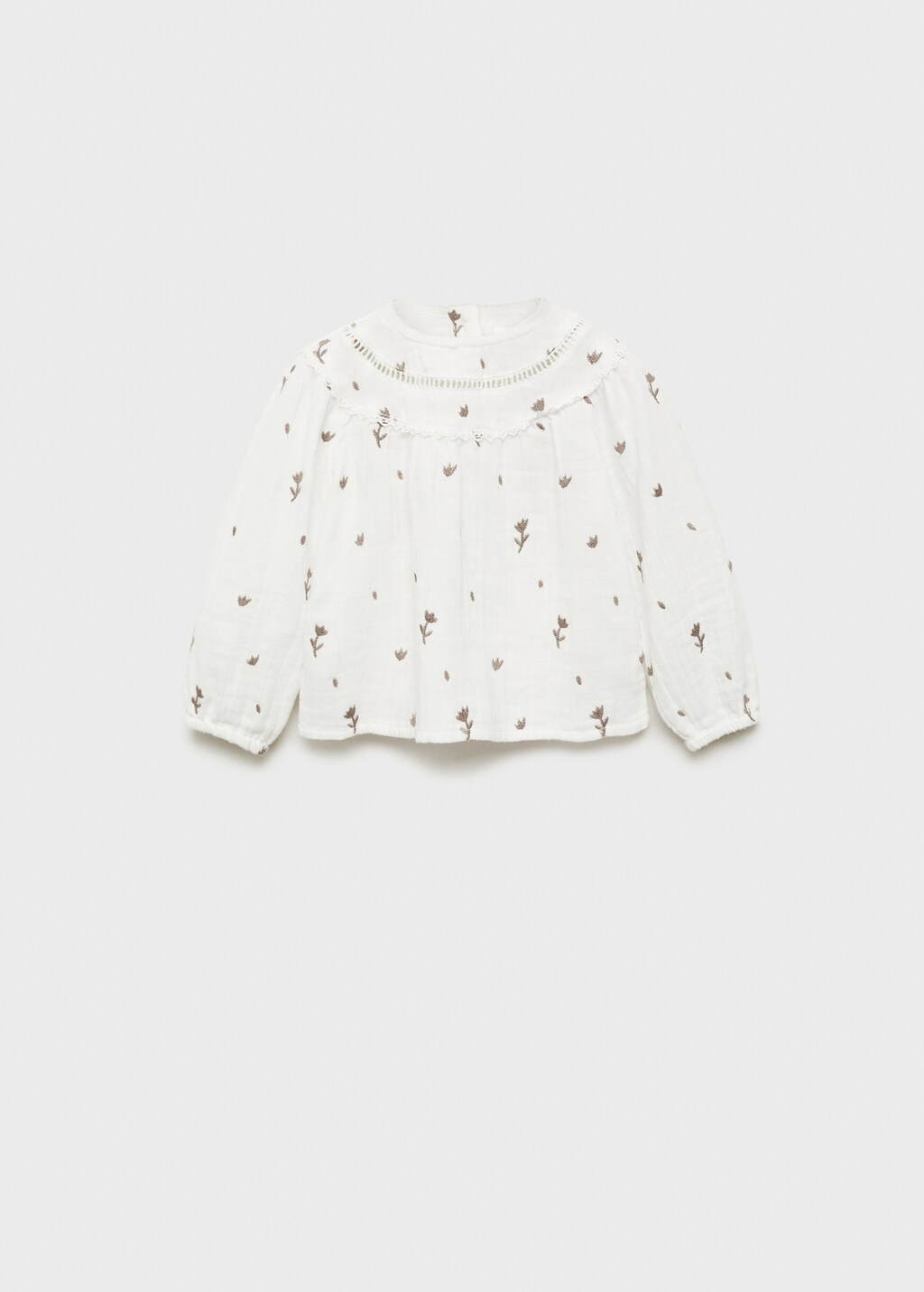 Embroidered printed blouse - Off White