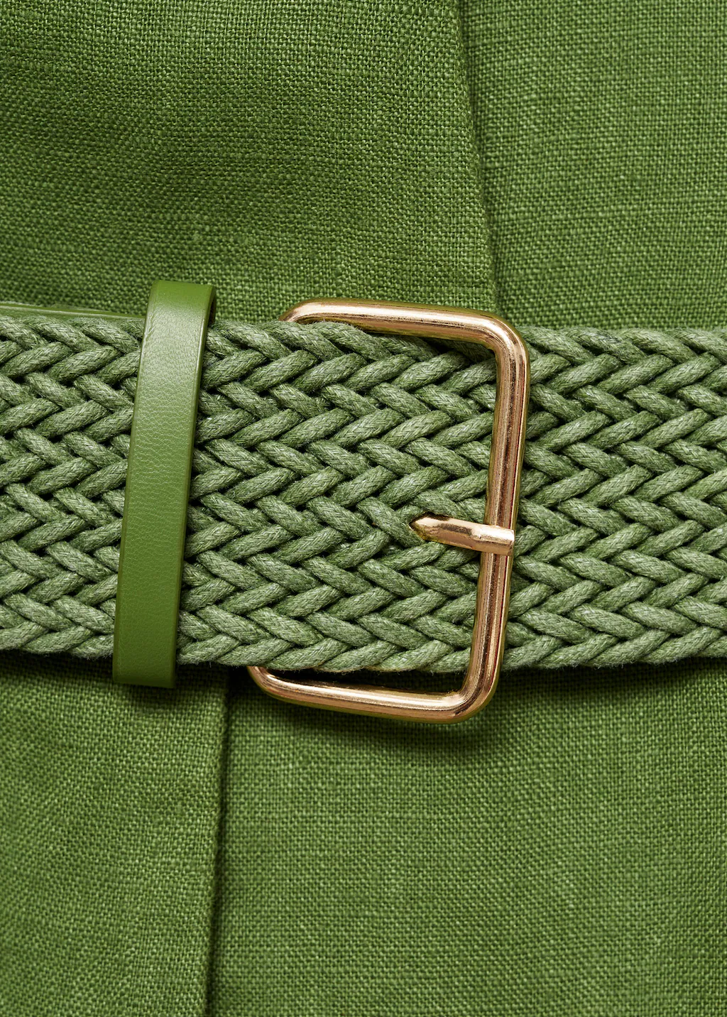 Shirt jumpsuit with belt - Red