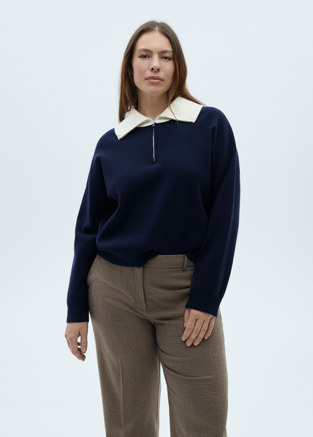 Mid-rise wideleg trousers - Brown