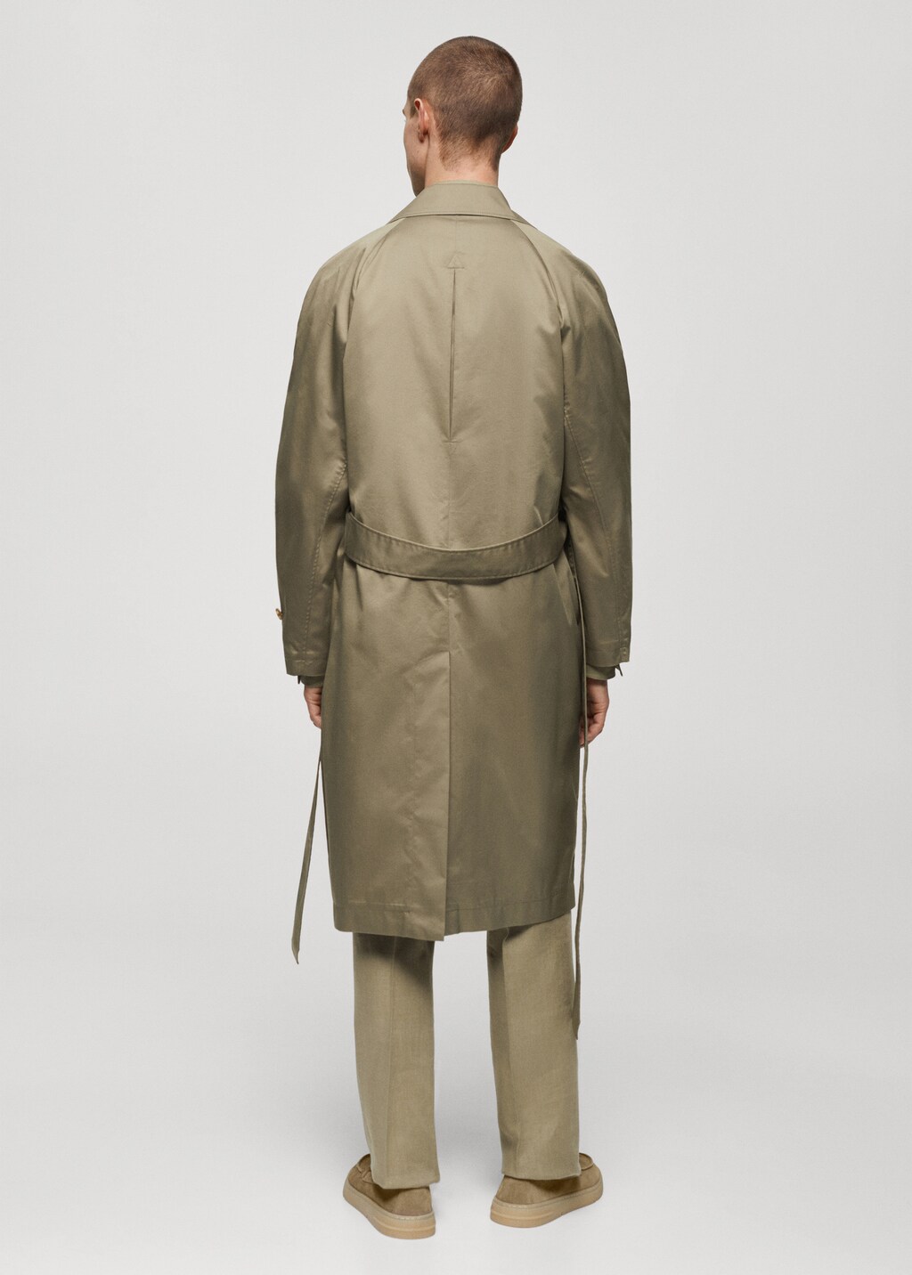 Belt cotton-blend trench - Khaki