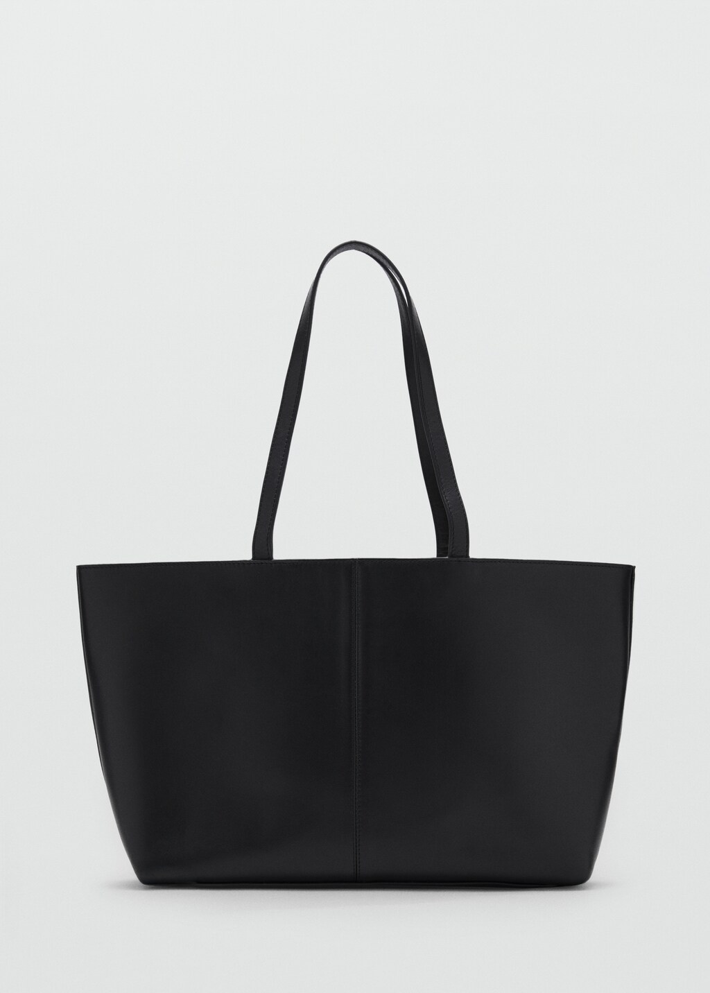 Medium leather shopper bag - Black