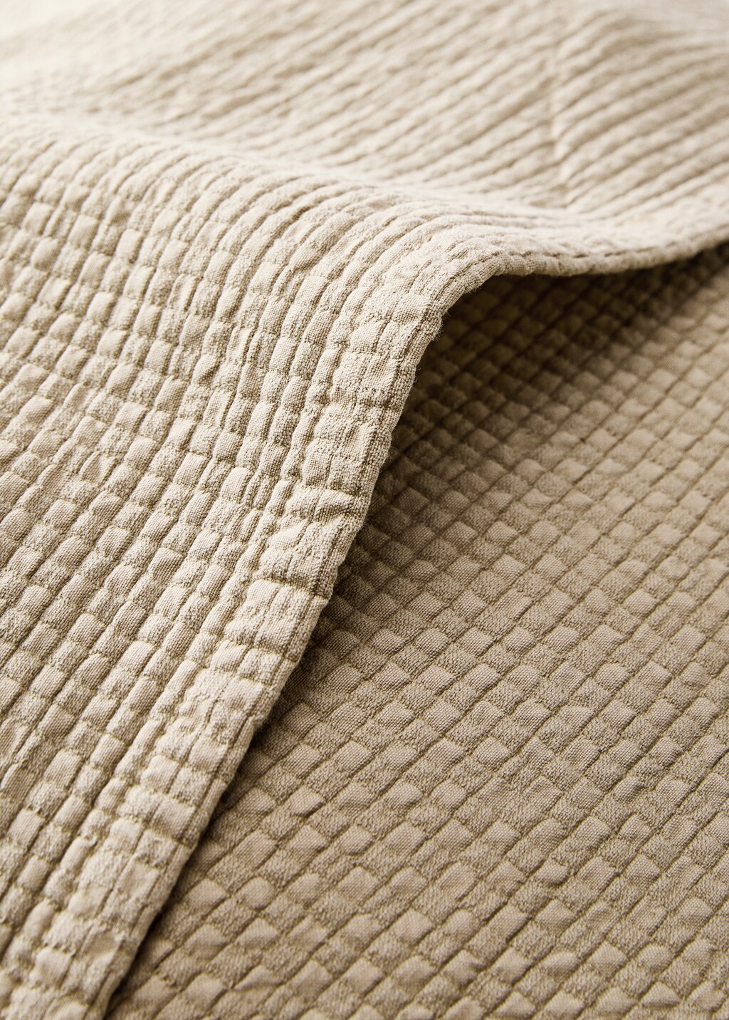 Cotton jacquard mini-check bed cushion cover, 50x50 cm - Grey