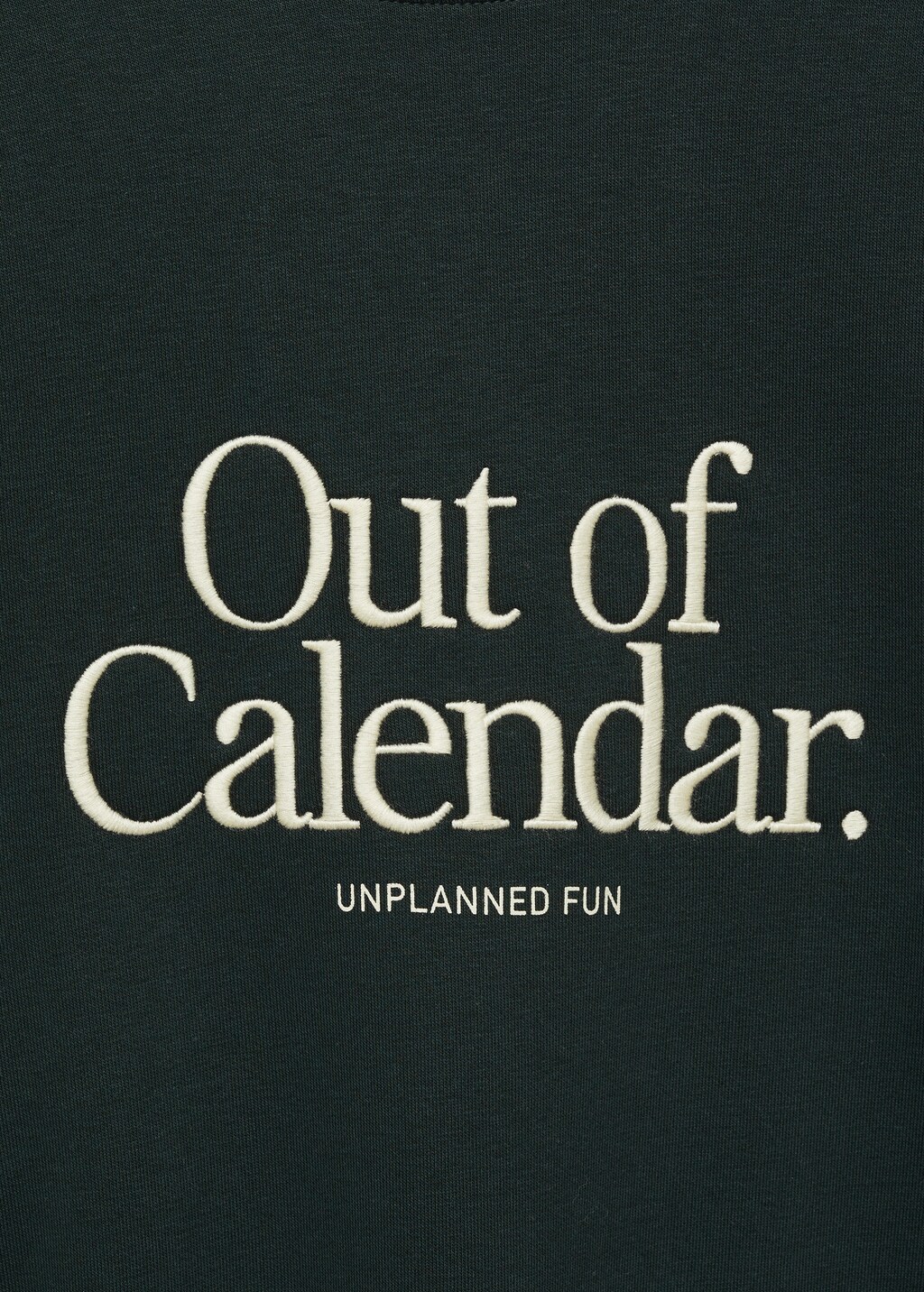 Cotton sweatshirt with embroidered message - Green