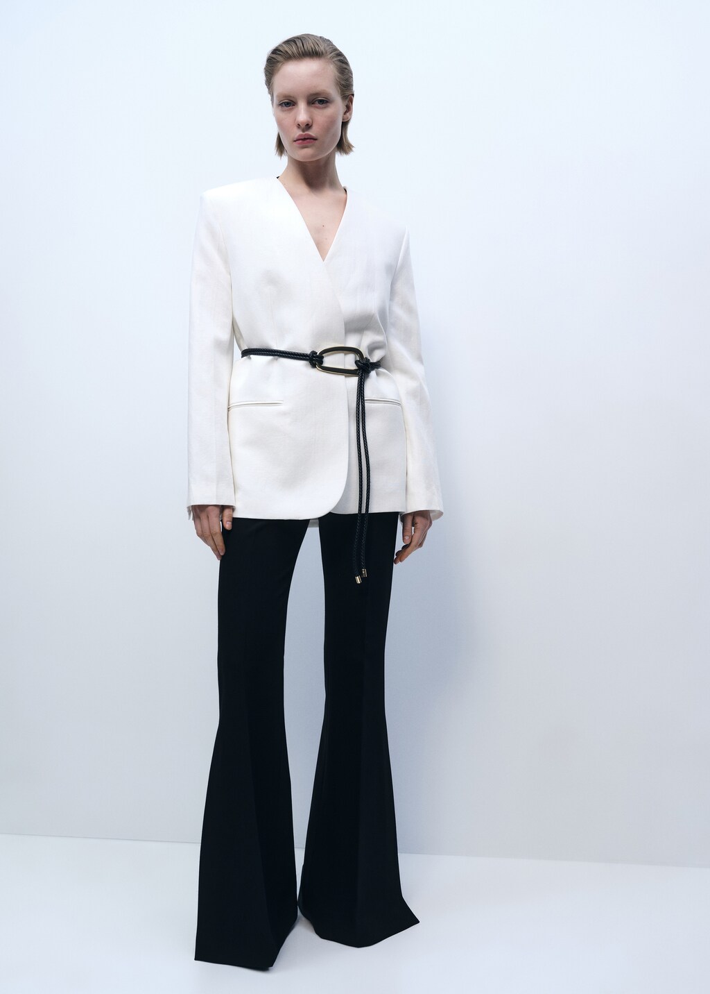 Maxi wideleg suit trousers - Black