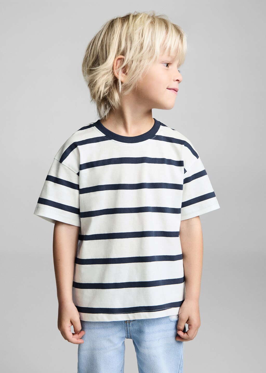 Striped cotton T-shirt - Off White