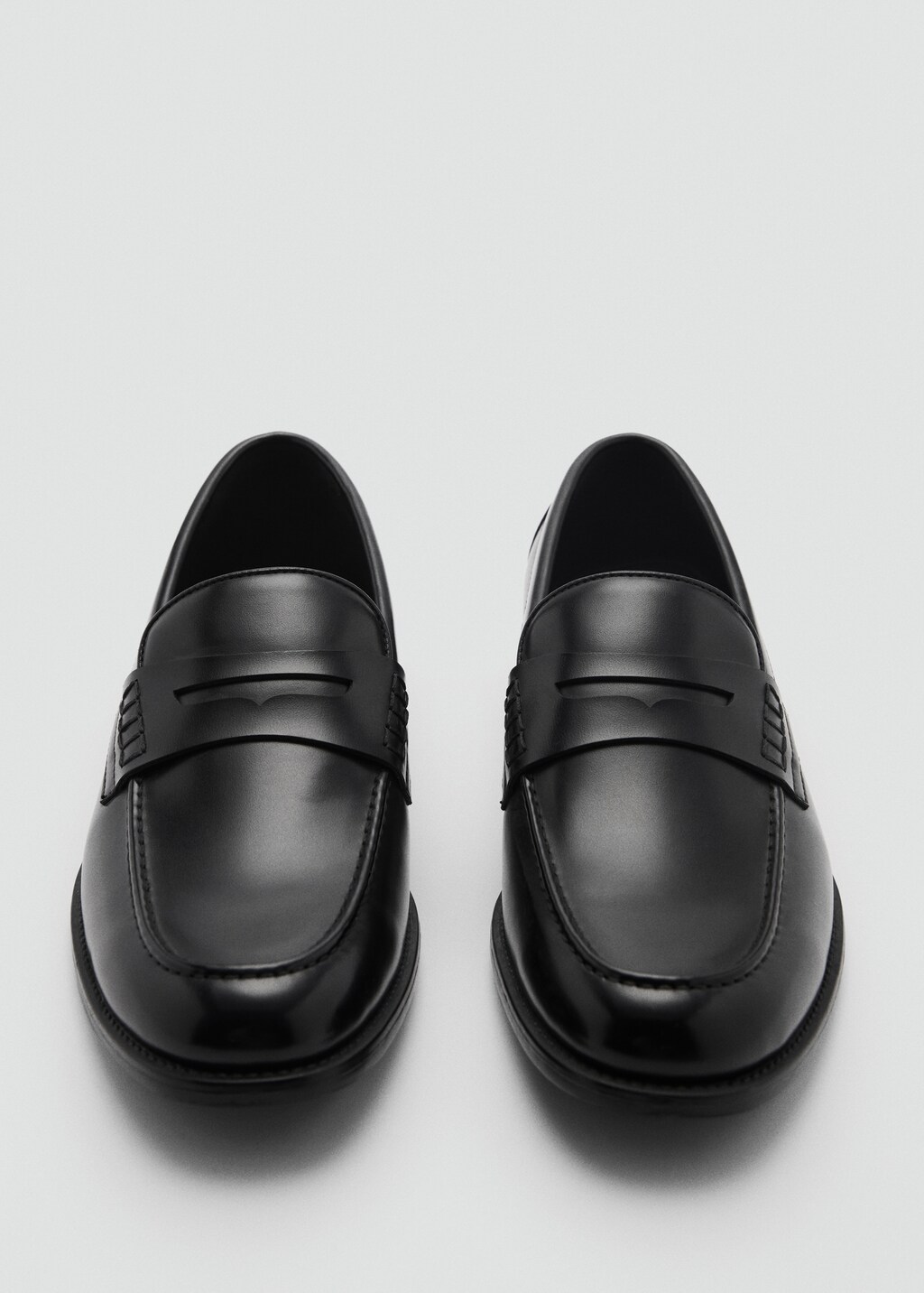 Nappa leather-effect moccasins - Black