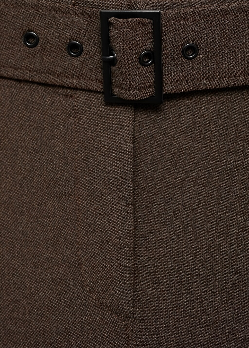Belt suit trousers - Brown