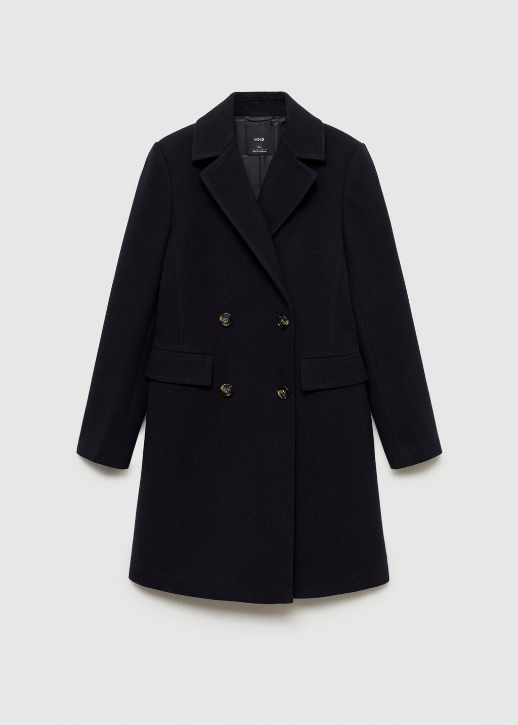 Double-breasted wool coat - Dark Navy
