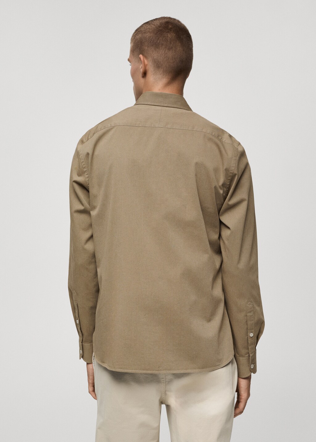 Twill cotton overshirt with pockets - Off White