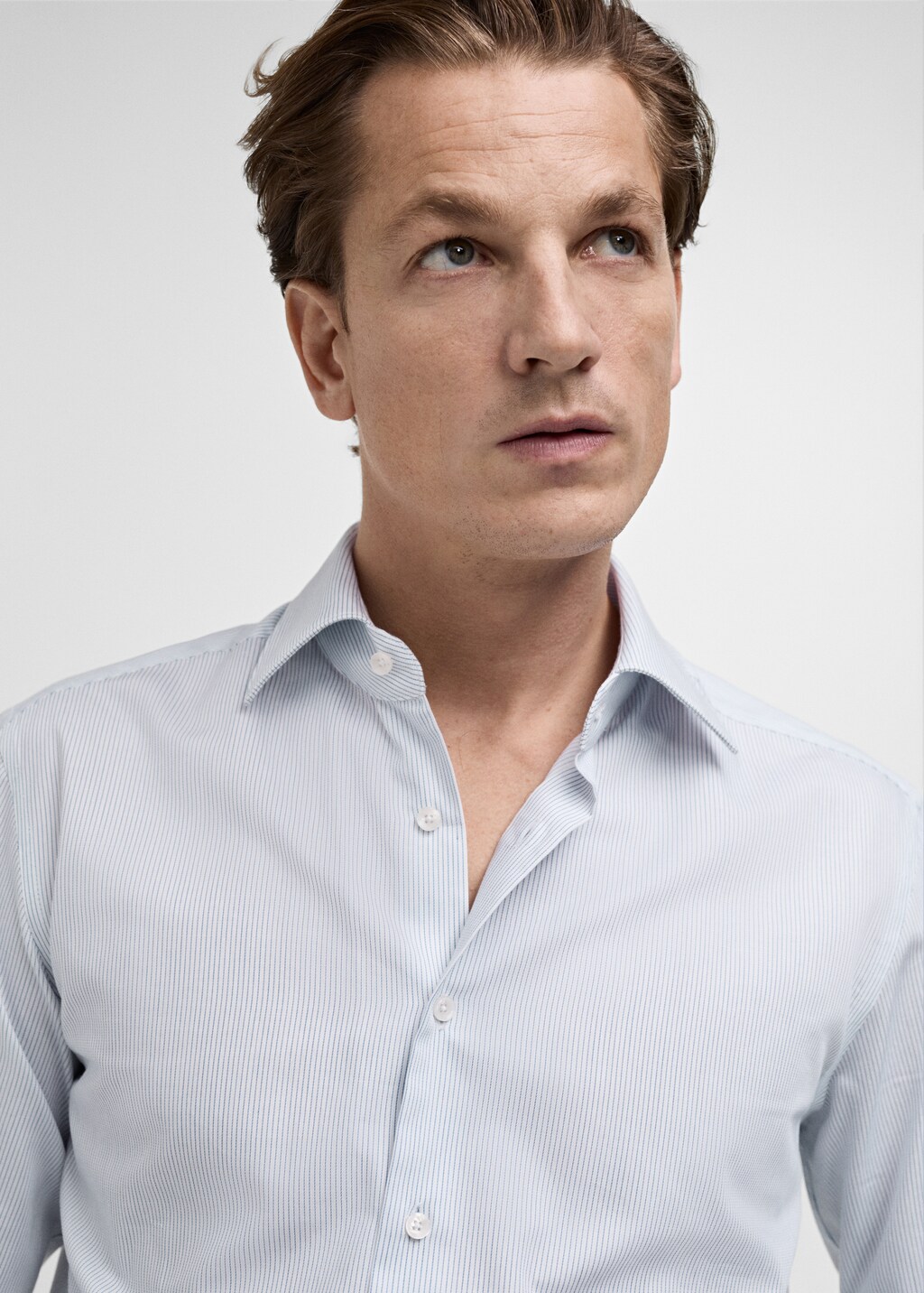 100% cotton striped suit shirt - Grey