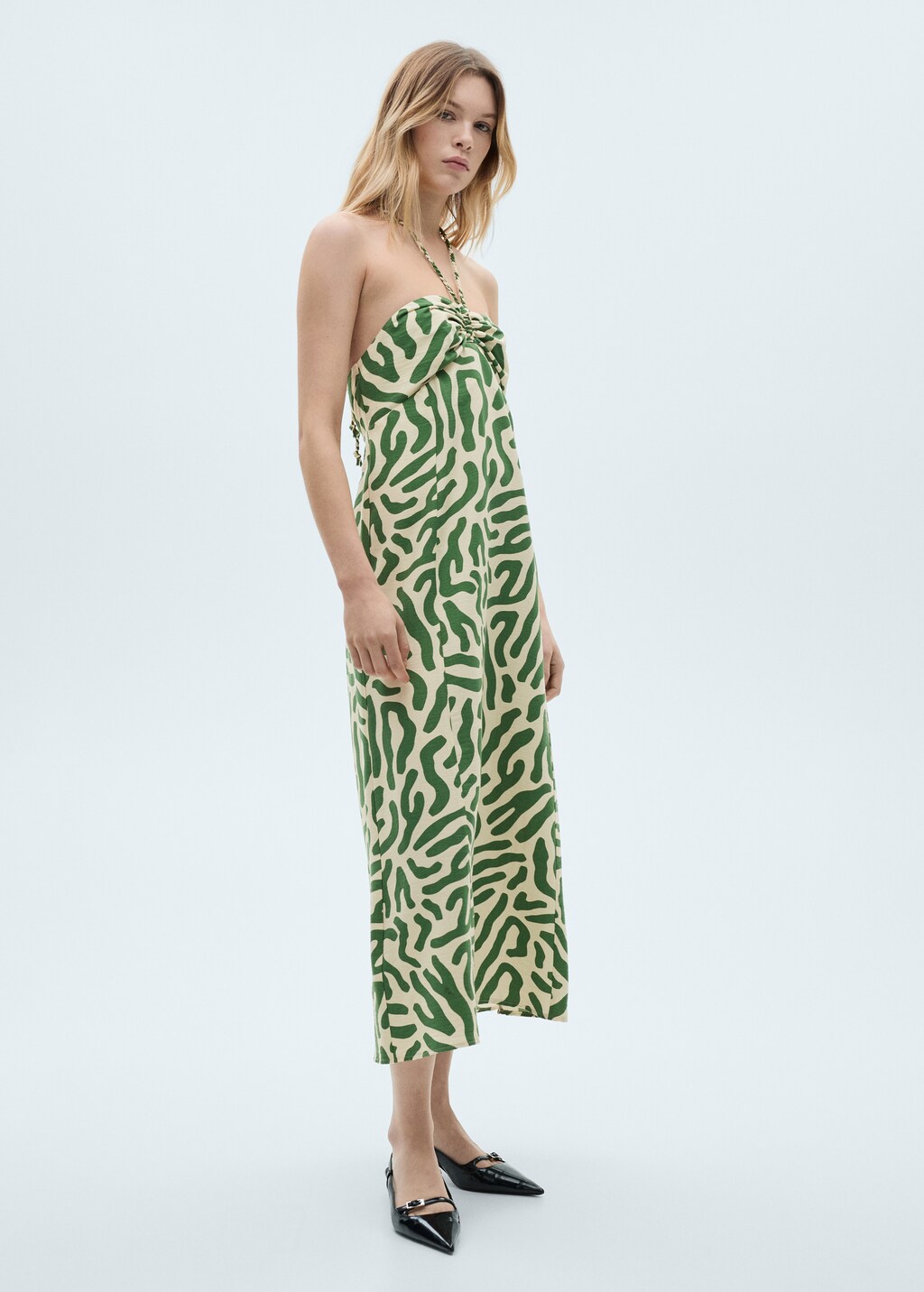 Frill cotton dress - Green