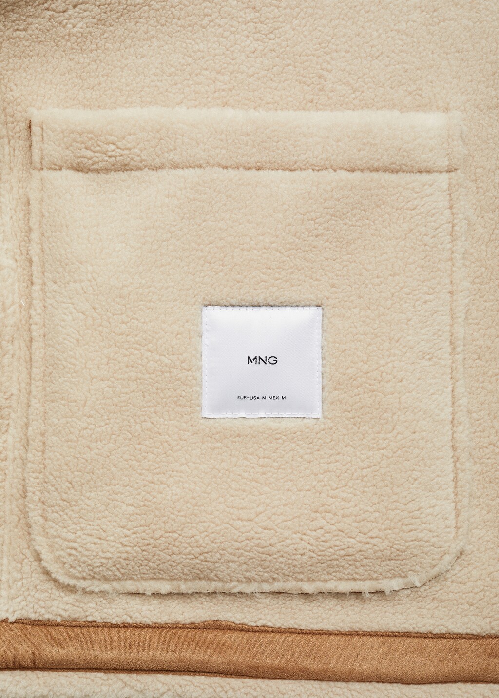 Double face jacket with sheepskin details - Medium Brown