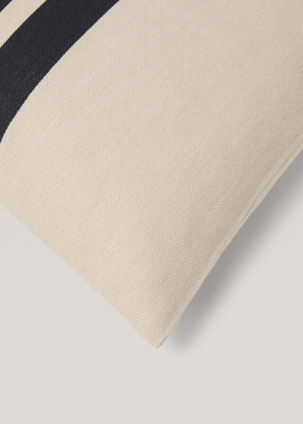 Double-stripe cotton cushion cover 45x45cm - Green