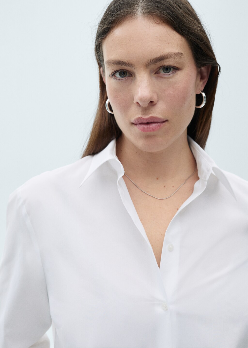 Regular cotton lyocell-blend shirt - Blue