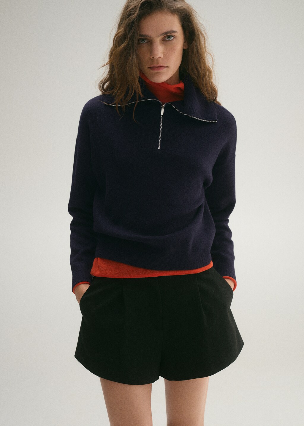 Zip neck jumper - Dark Navy
