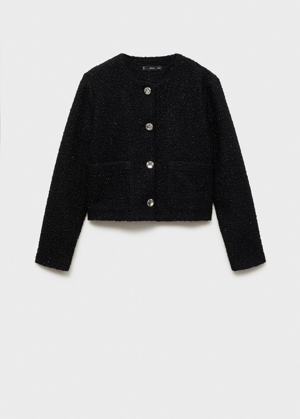Shiny bouclé jacket - Black