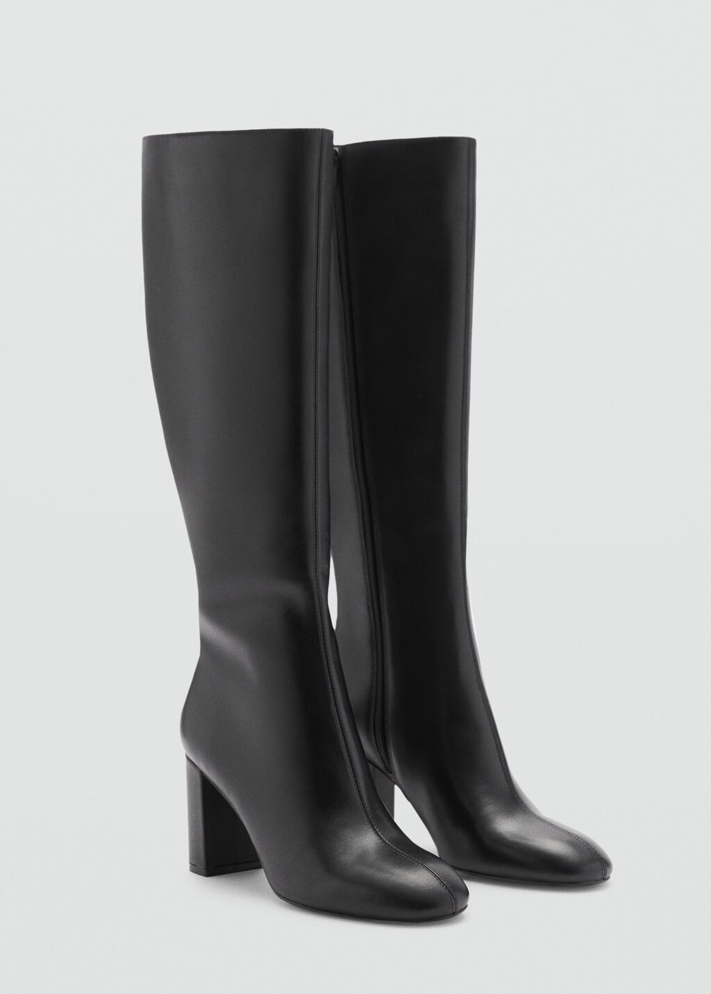 Leather boots with tall leg - Medium Brown