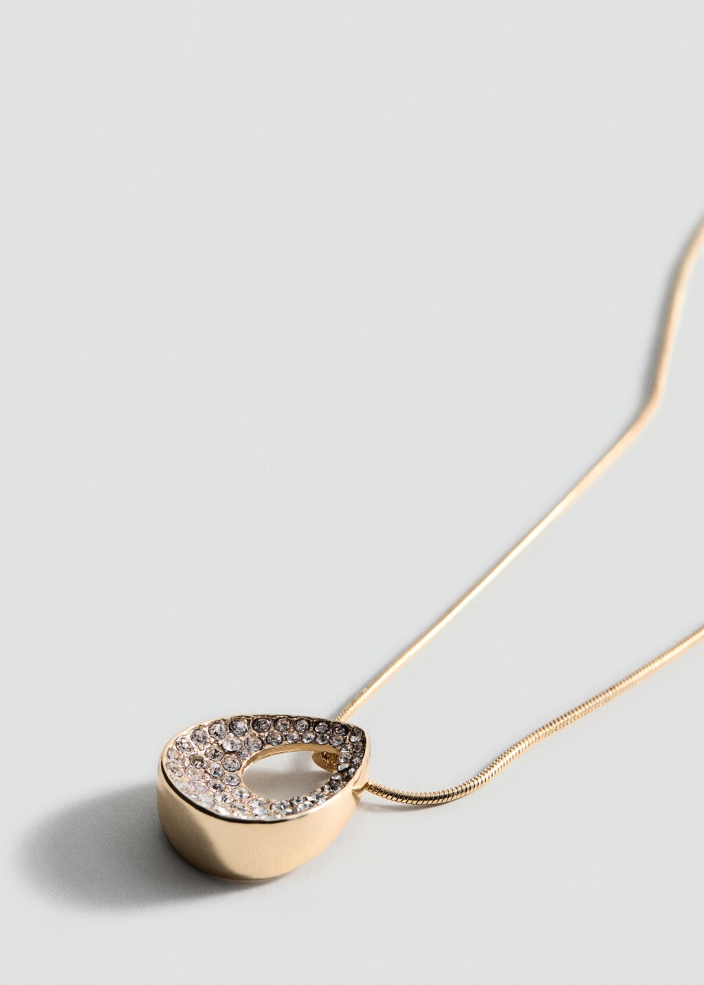 Rhinestone pendant necklace - Gold