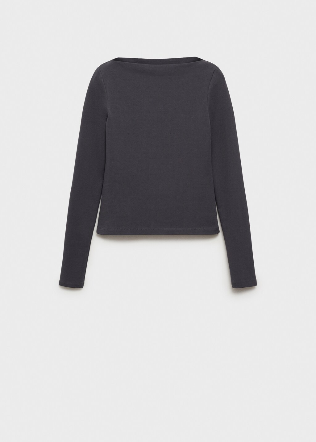 Cotton boat neck t-shirt - Light/Pastel Grey