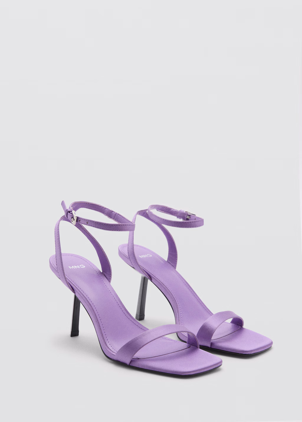 Square-toe heeled sandals - Lilac