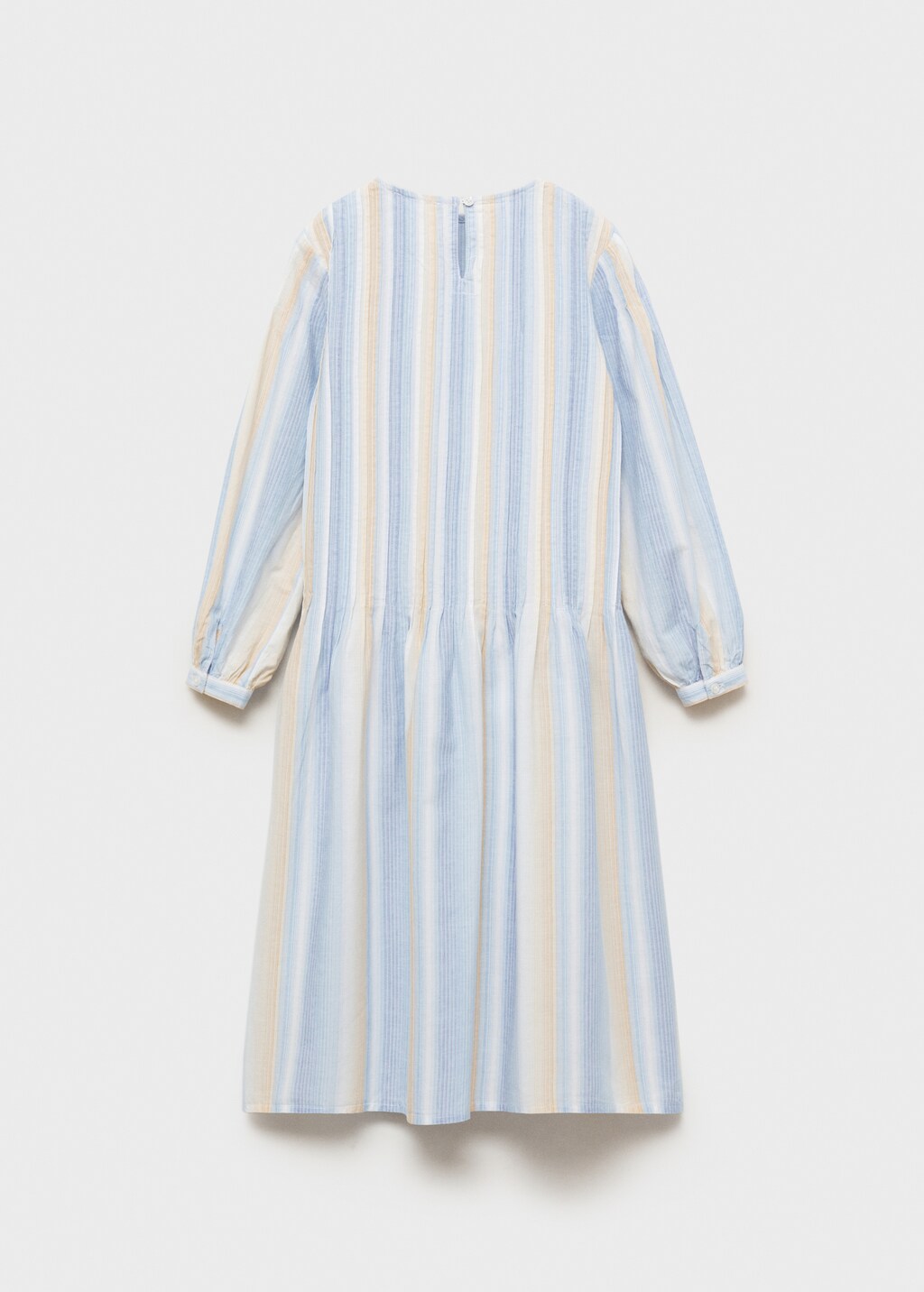 Striped gathered dress - Sky Blue