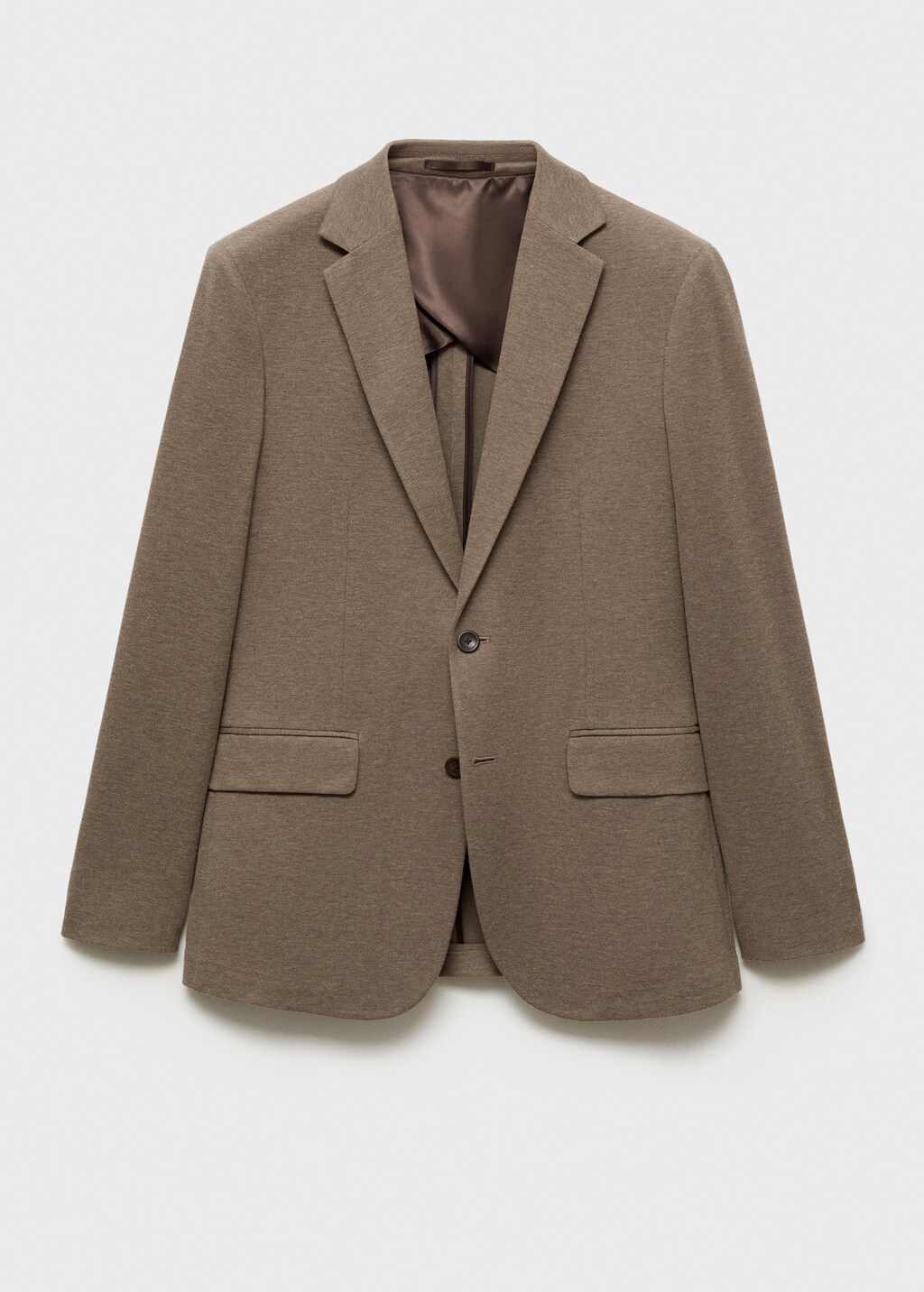 Slim fit cotton blazer - Medium Brown