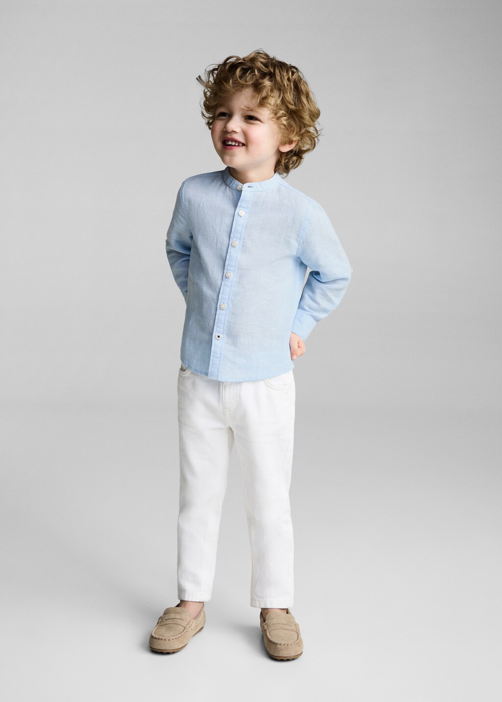 Slim-fit linen shirt - White