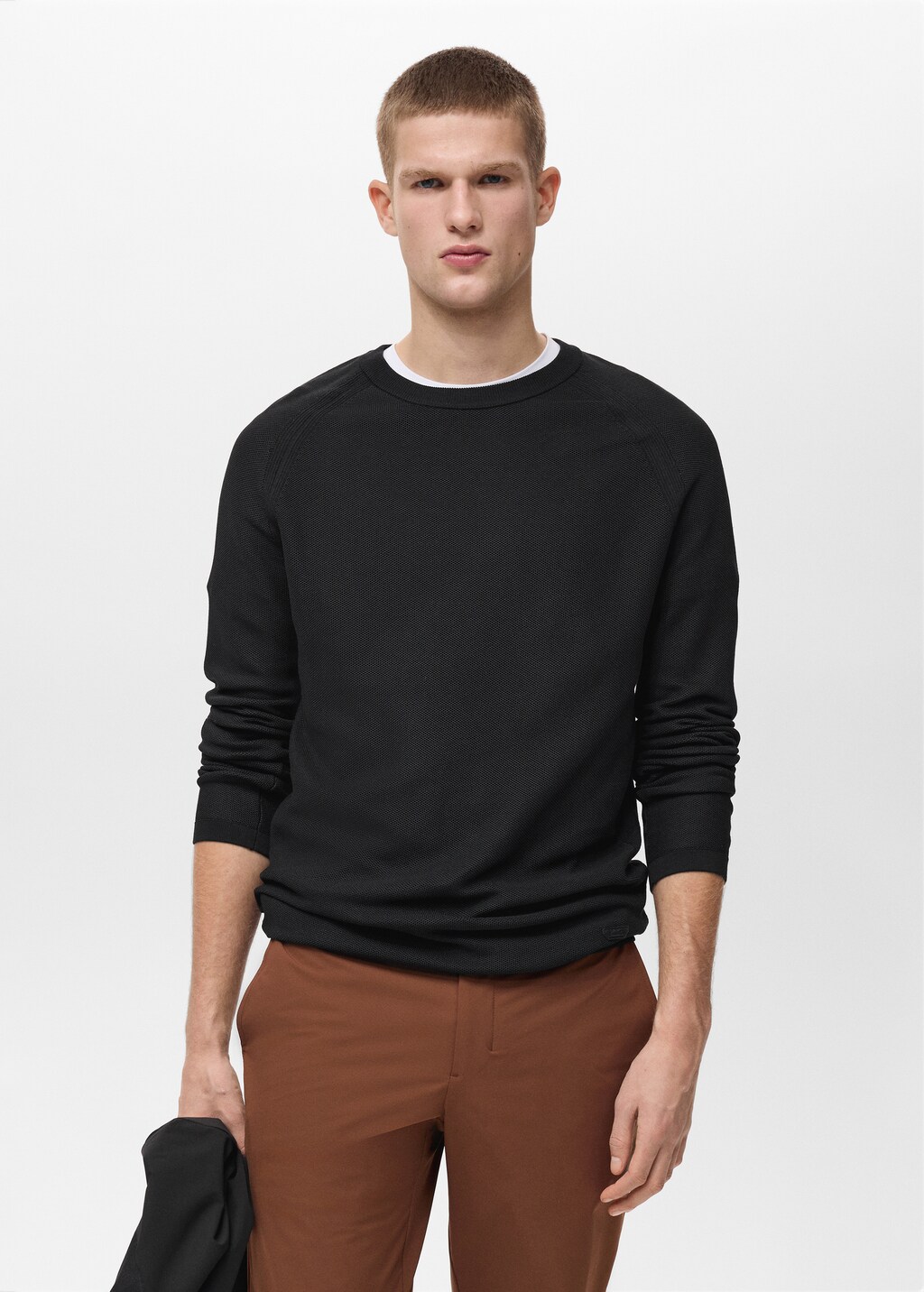 Breathable sweater with COOLMAX® technology - Black