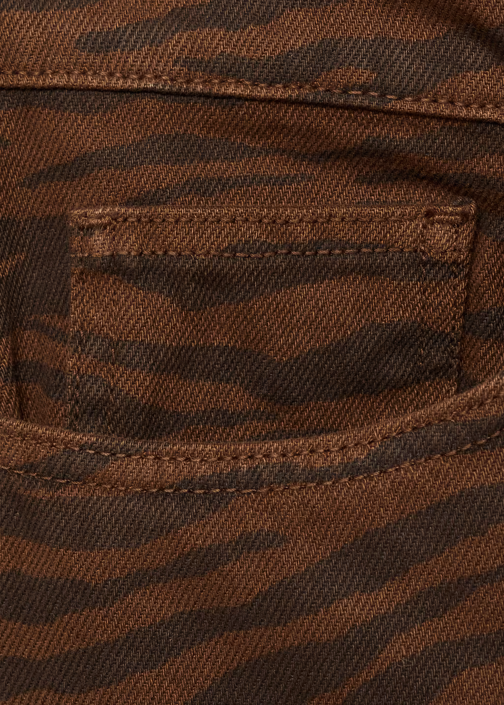 Zebra-print straight-fit jeans - Chocolate