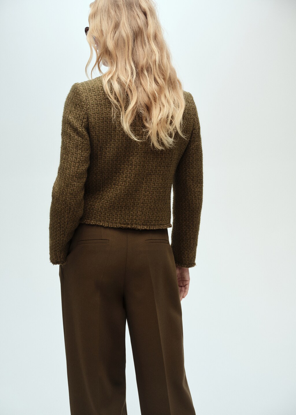 Tweed jacket with jewel buttons - Ecru