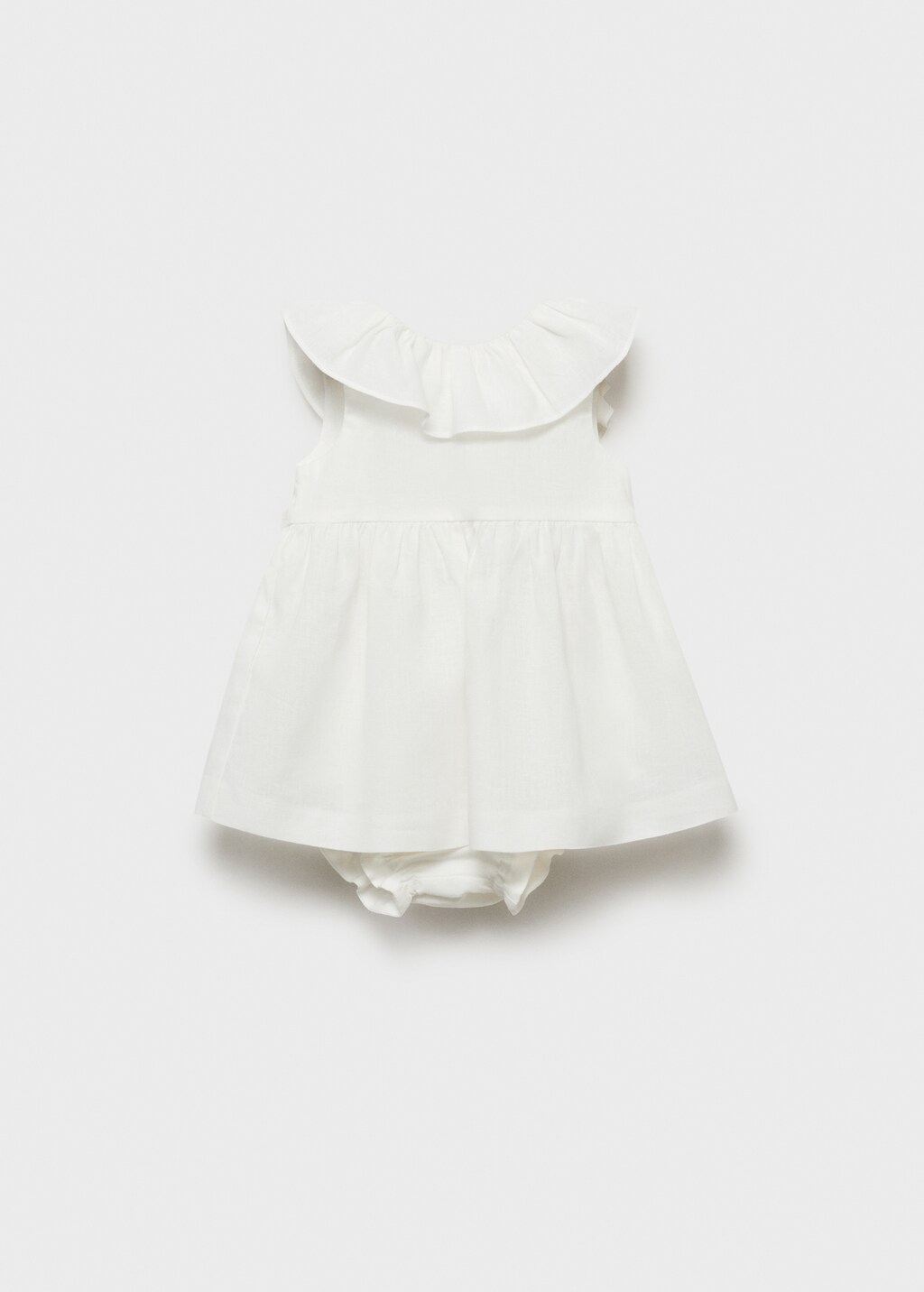 Ruffled cotton frock and dress - Off White