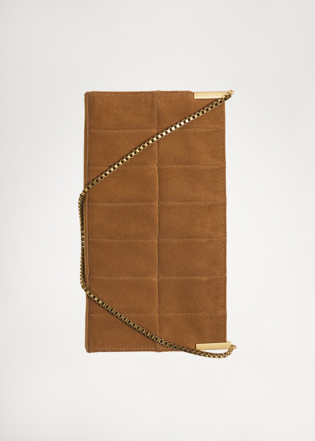 Suede baguette bag - Medium Brown