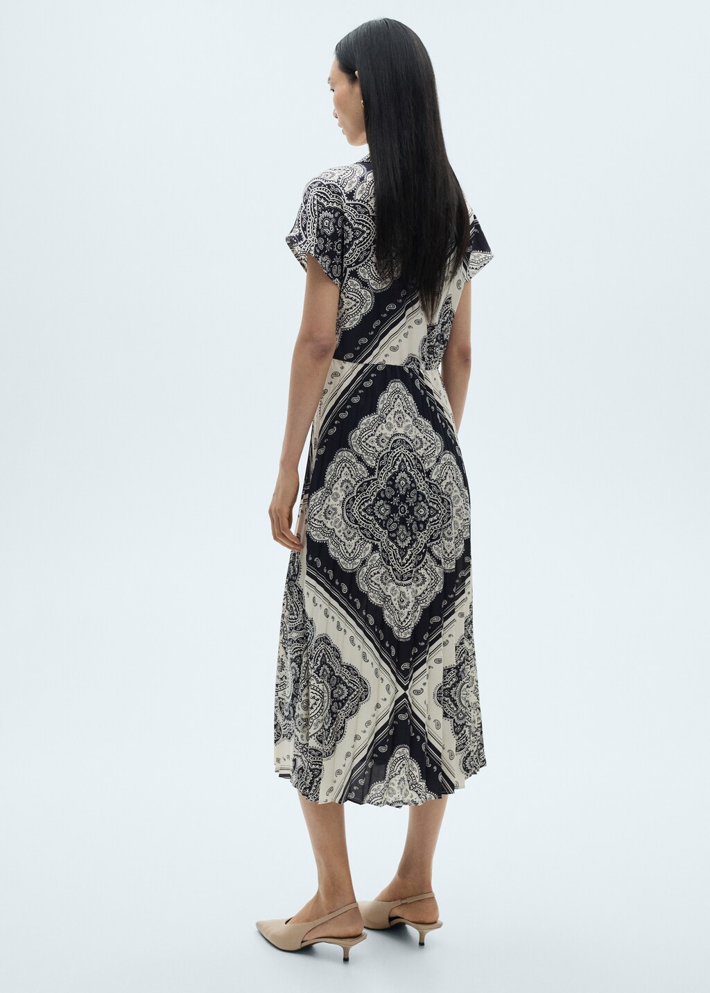 Paisley-print shirt dress - Blue