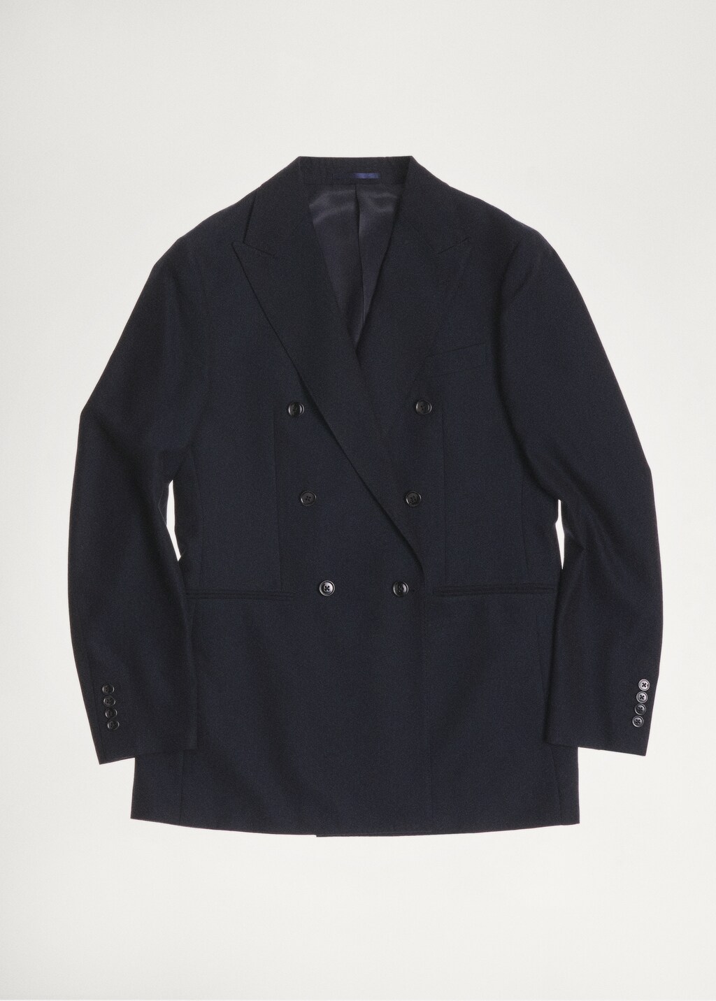 Slim fit double-breasted suit blazer - Dark Navy