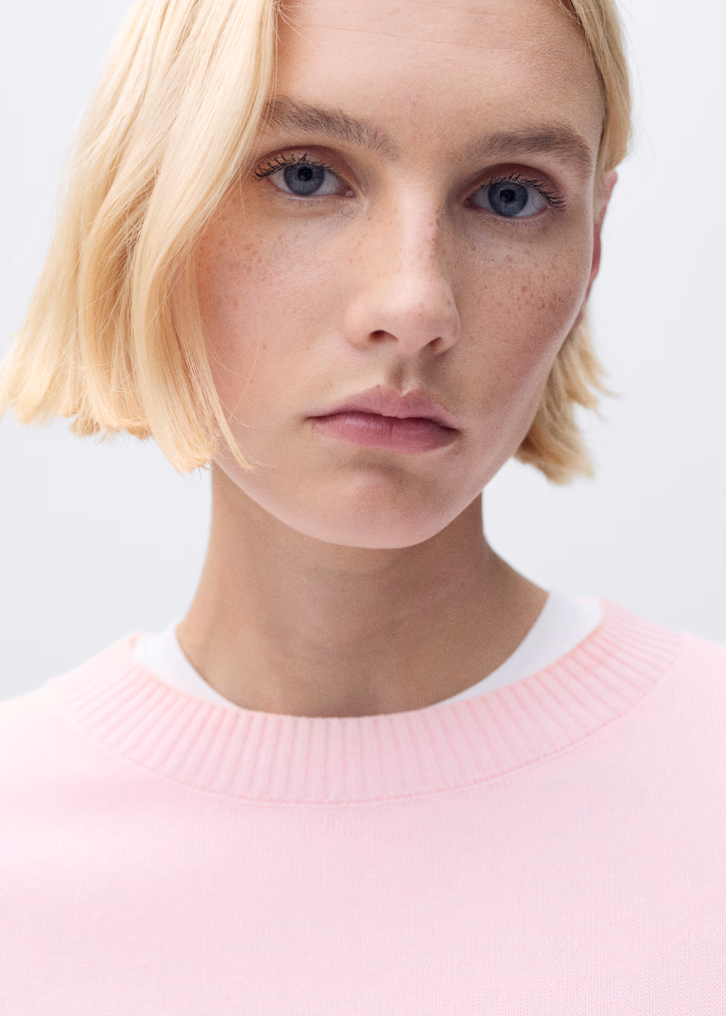 Linen-blend knitted sweater - Sky Blue